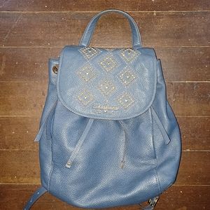 Michael Kors Navy Blue Pebbled Leather Backpack